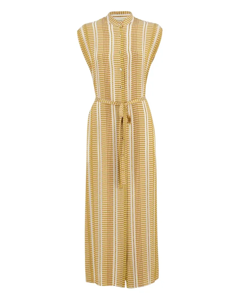 Zeus + Dione Gestreiftes Midikleid - Gelb Gelb