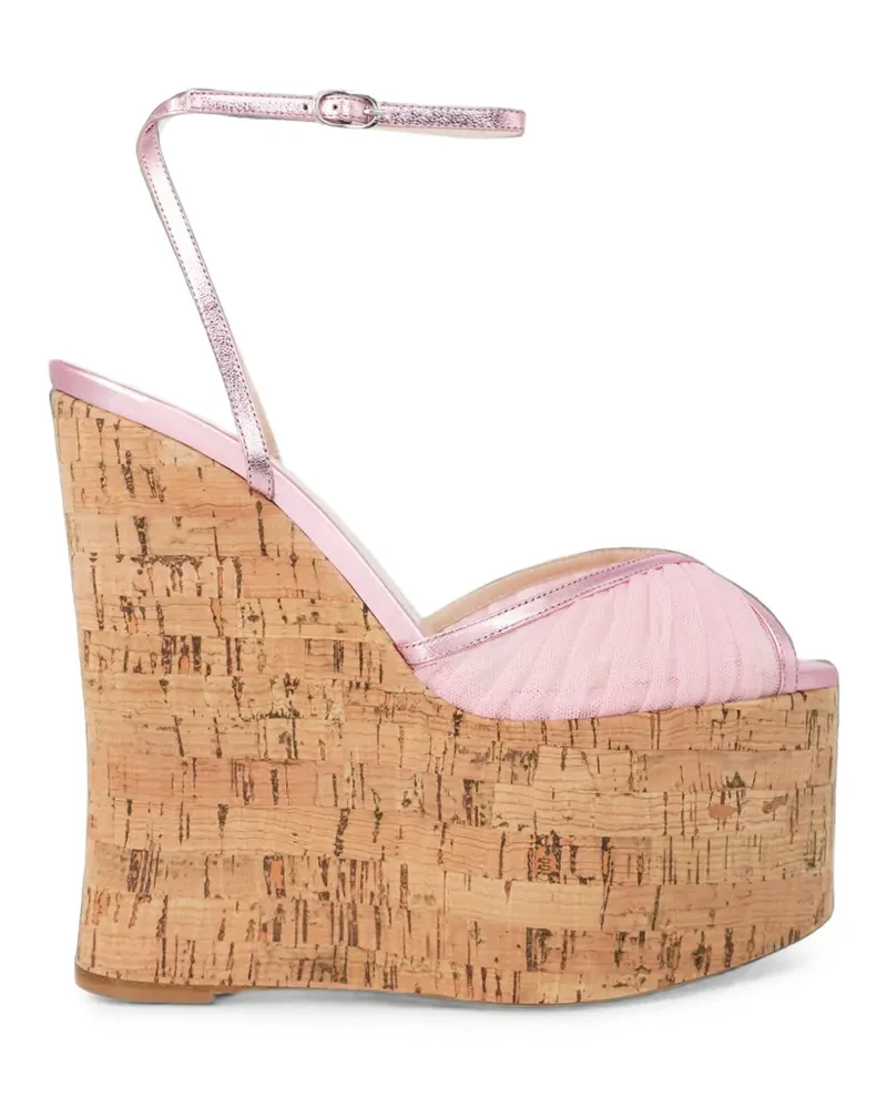 Andrea Wazen Bardot Wedge-Sandalen aus Kork 150mm - Rosa Rosa