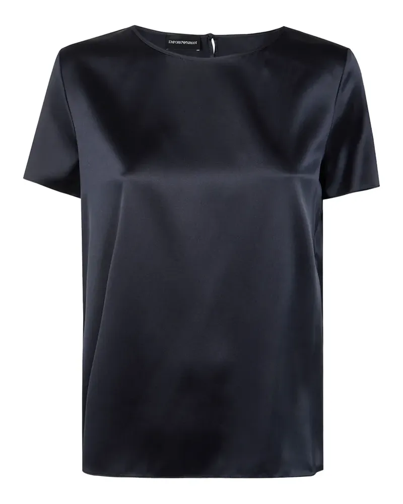 Emporio Armani short-sleeved silk blouse - Blau Blau