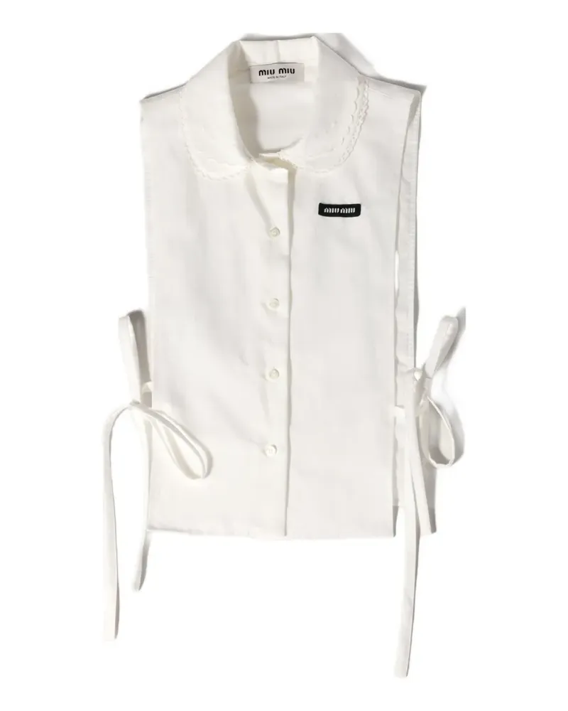 Miu Miu slubbed poplin side-tie shirt - Weiß Weiß