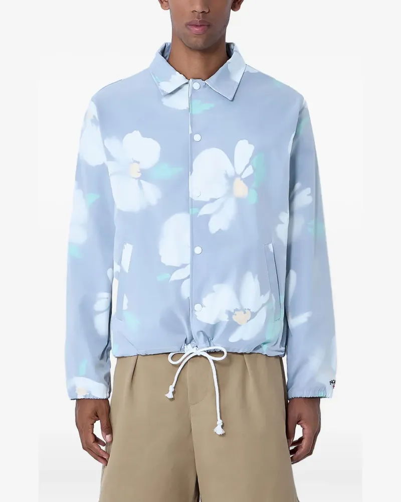 Noah NYC Hemdjacke mit Blumen-Print - Blau Blau