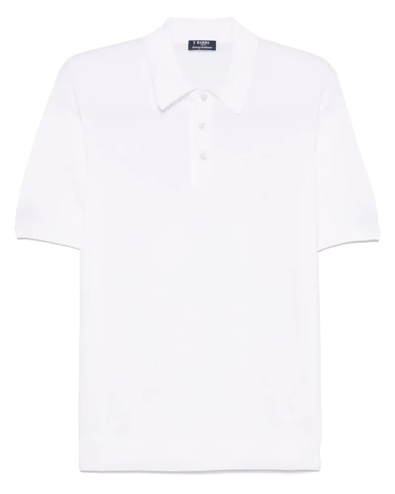 BARBA Klassisches Poloshirt Weiß