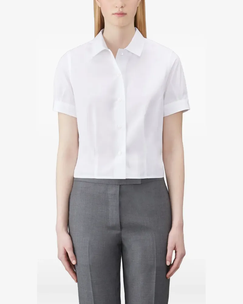 Thom Browne Kurzärmeliges Cropped-Hemd - Weiß Weiß