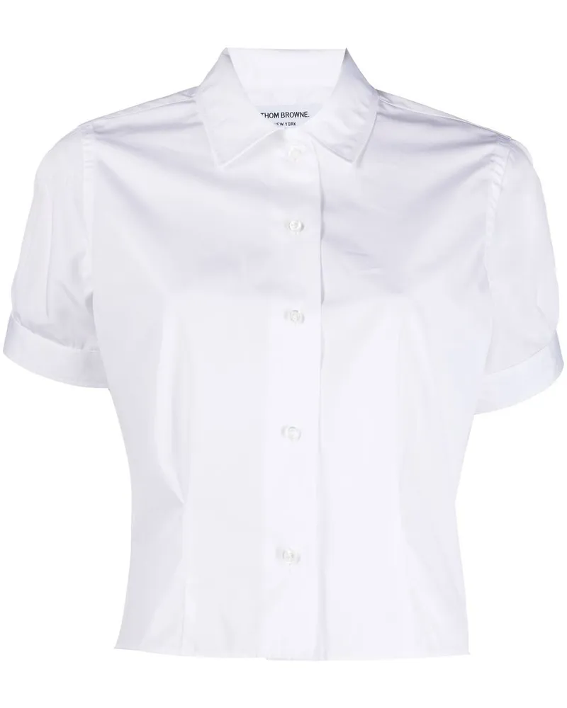 Thom Browne Kurzärmeliges Cropped-Hemd - Weiß Weiß