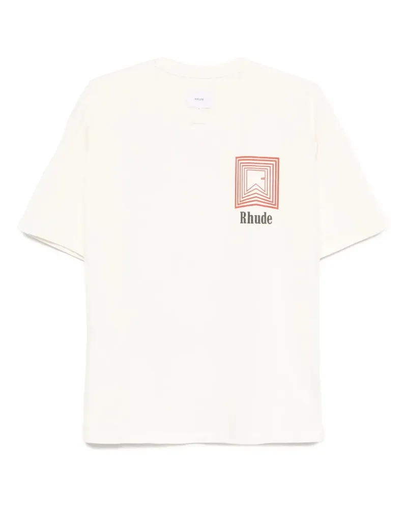 RHUDE T-Shirt mit Logo-Print - Weiß Weiß