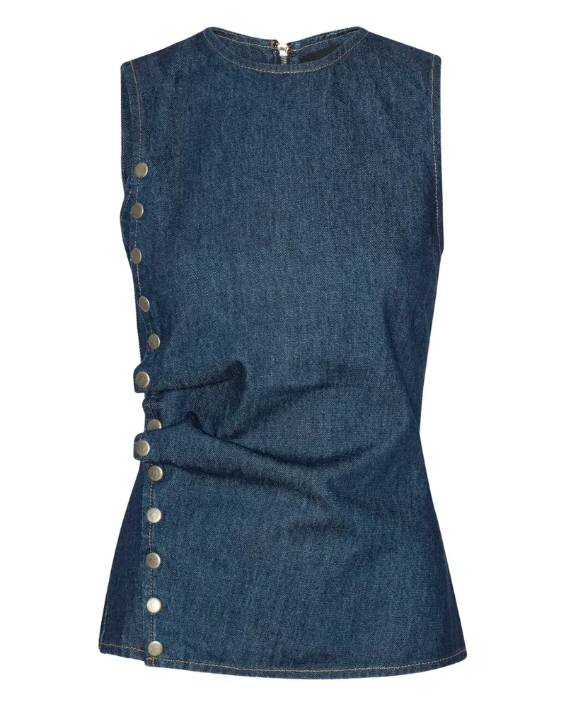 ROTATE Birger Christensen Oberteil mit Knöpfen - Blau Blau
