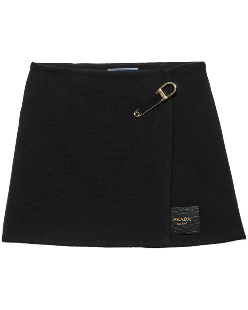 Prada Minirock mit Logo-Patch - Schwarz Schwarz