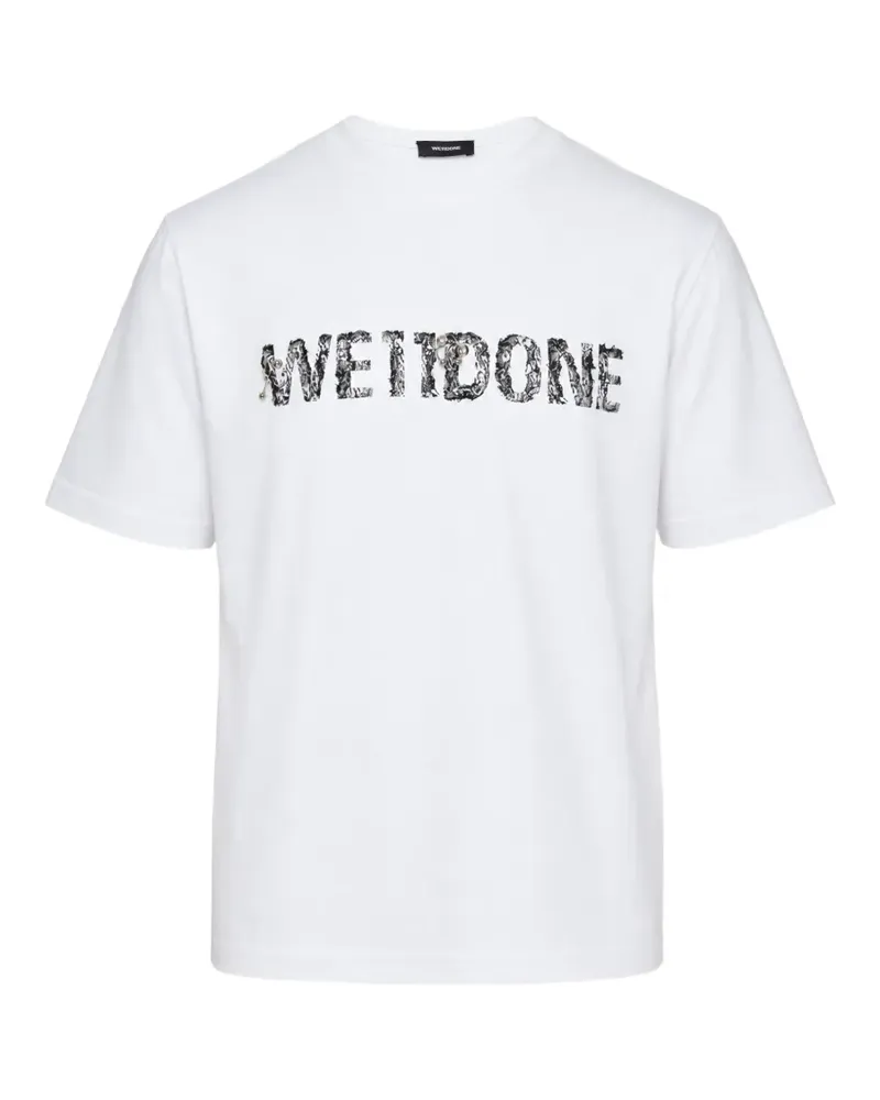 WE 11 DONE T-Shirt mit Spitzenbesatz - Weiß Weiß