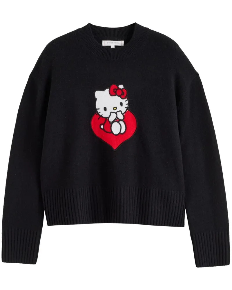 Chinti & Parker Hello Kitty Heart Pullover - Schwarz Schwarz