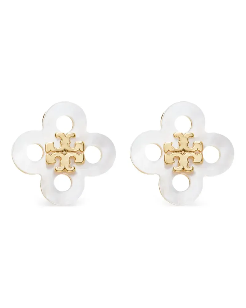 Tory Burch Forget Me Not clover stud earrings - Weiß Weiß