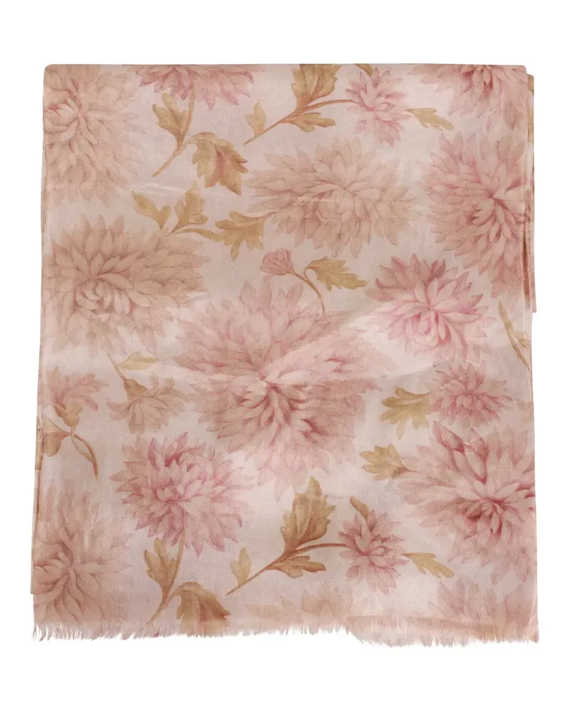 Seventy floral-print scarf - Nude Nude