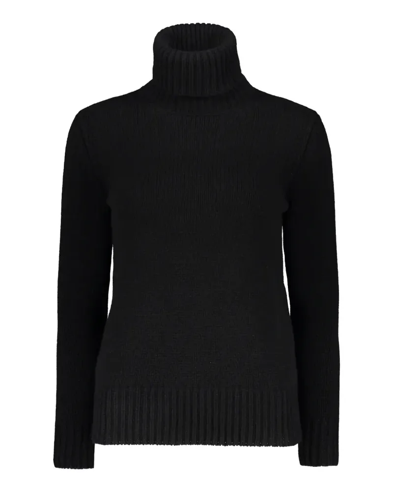 MOORER Gerippter Rollkragenpullover - Schwarz Schwarz
