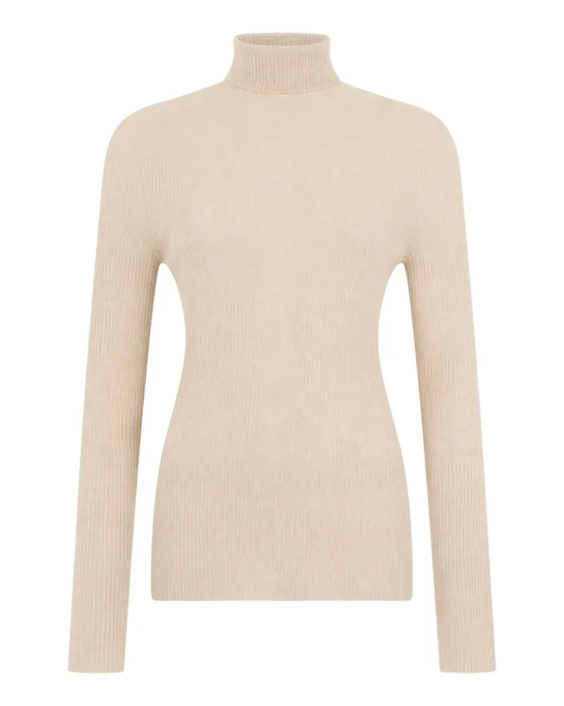 Fabiana Filippi Platinum ribbed-knit roll-neck sweater - Nude Nude