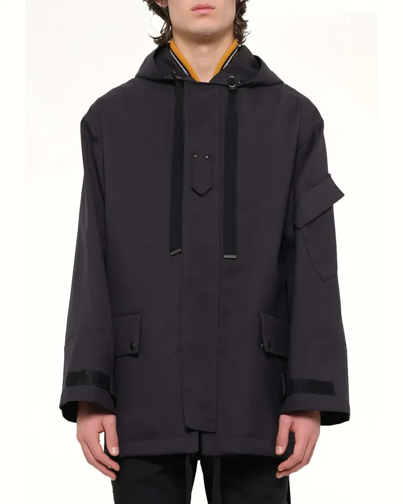 Lanvin side-zip hooded parka - Blau Blau