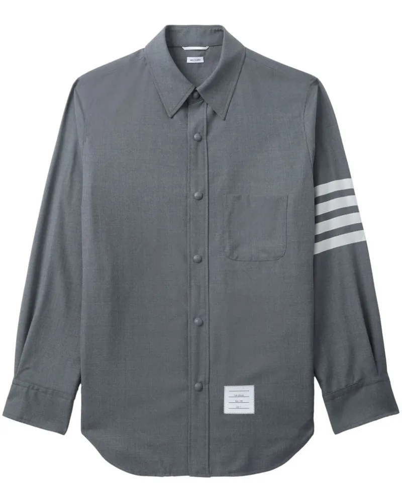 Thom Browne Hemdjacke mit Druckknöpfen - Grau Grau