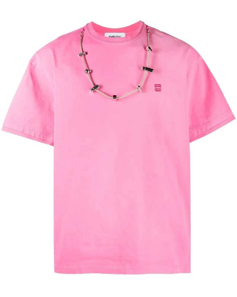 AMBUSH T-Shirt mit Kordelstoppern - Rosa Rosa