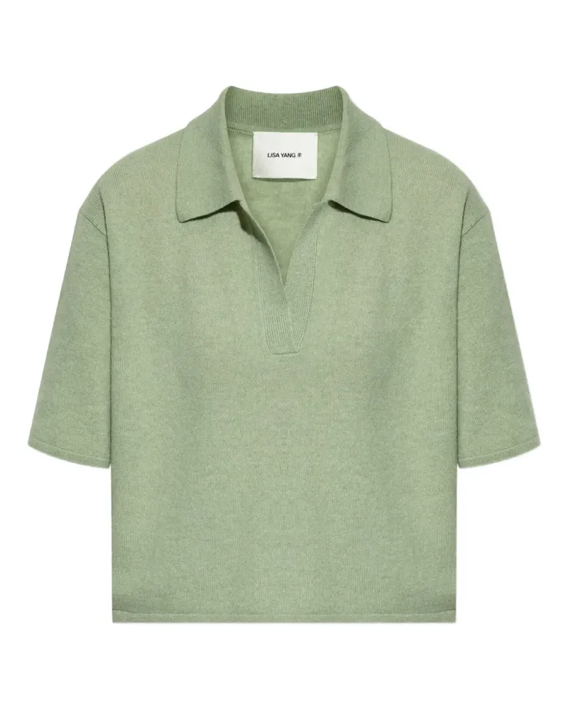 Lisa Yang T-Shirt mit Poloshirtkragen - Grün Grün