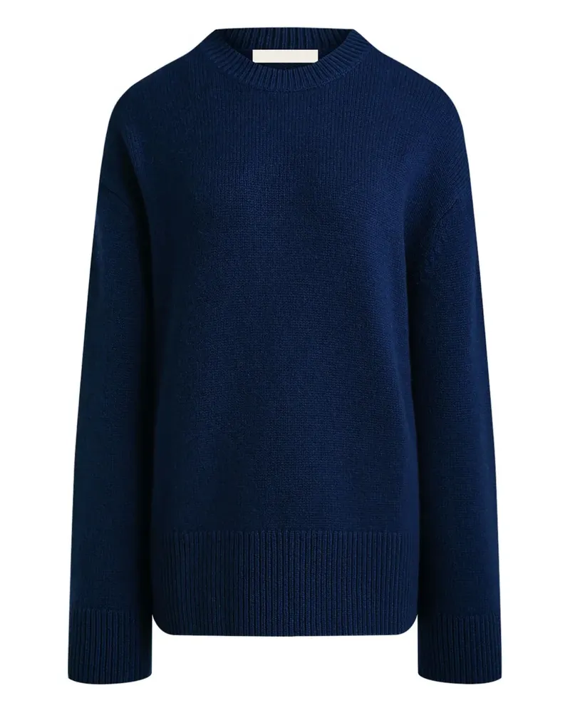 12 STOREEZ Gestrickter Luna Pullover - Blau Blau