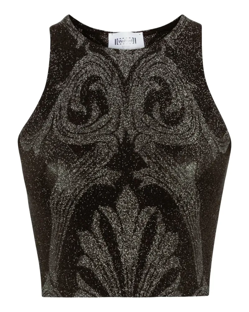 Wolford Oberteil aus Metallic-Jacquard - Schwarz Schwarz