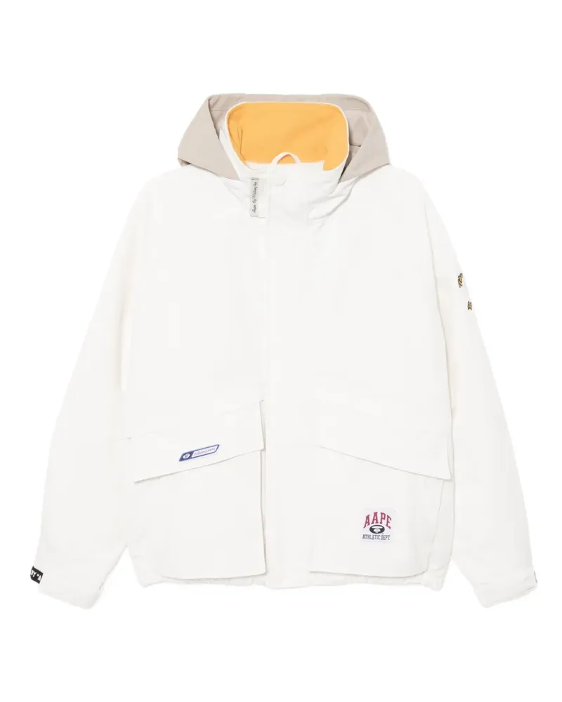 BAPE Jacke mit Logo-Patch - Weiß Weiß