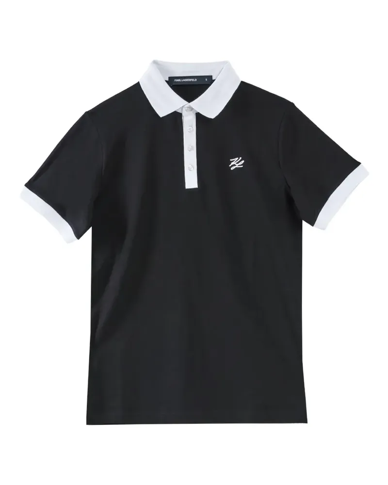 Karl Lagerfeld Karl Autograph Poloshirt mit Stickerei - Schwarz Schwarz