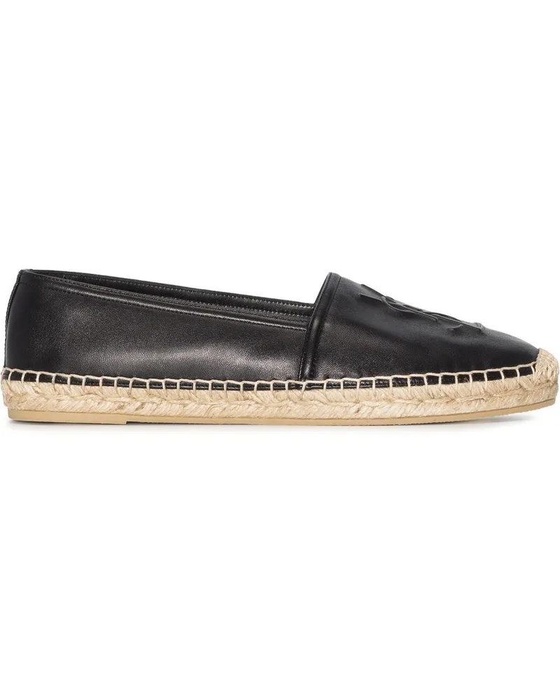 Saint Laurent Espadrilles mit Logo-Prägung - Schwarz Schwarz