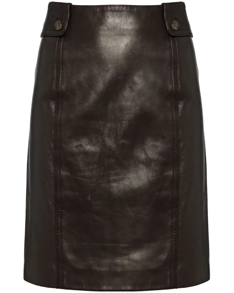 Gucci Bleistiftrock aus Leder - Braun Braun