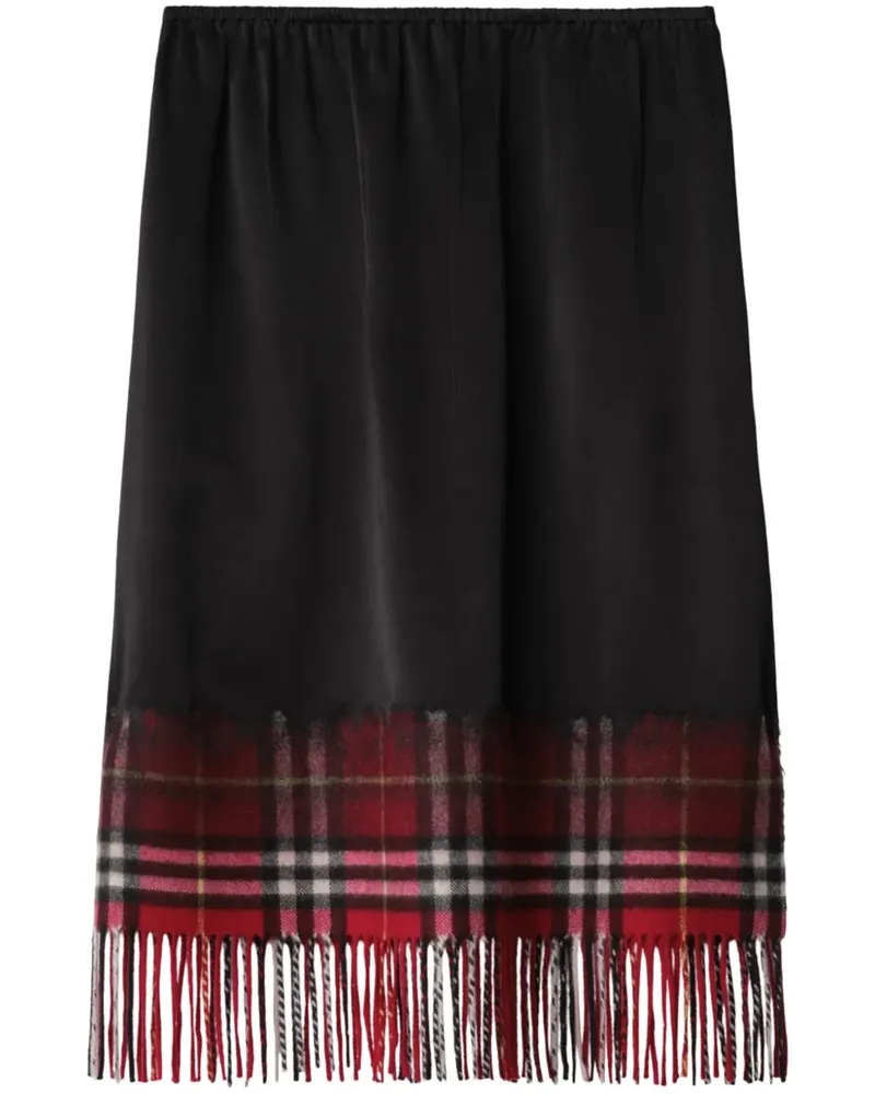 Burberry Midirock mit Fransen - Schwarz Schwarz