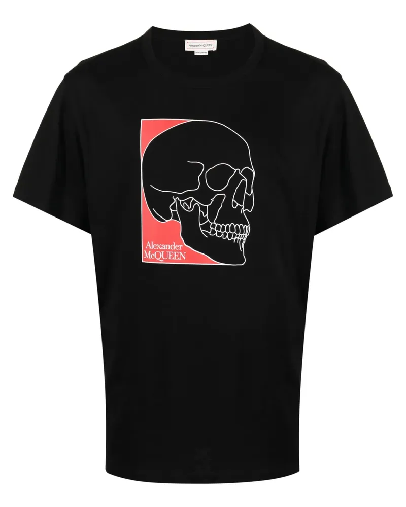 Alexander McQueen T-Shirt mit Totenkopf-Print - Schwarz Schwarz