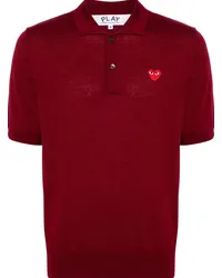 Comme des Garçons Poloshirt mit Herz-Patch Rot