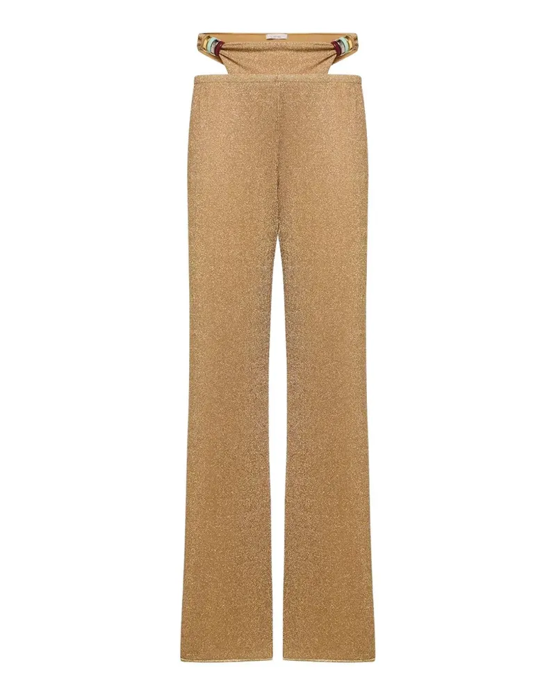 Oséree Lumière Multi-Ring cut-out trousers - Gold Gold