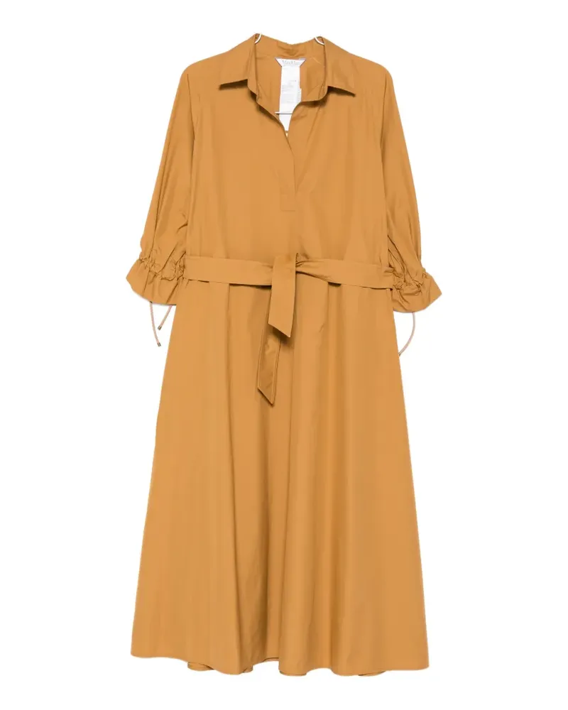 Max Mara Mirto belted ruffled dress - Nude Nude
