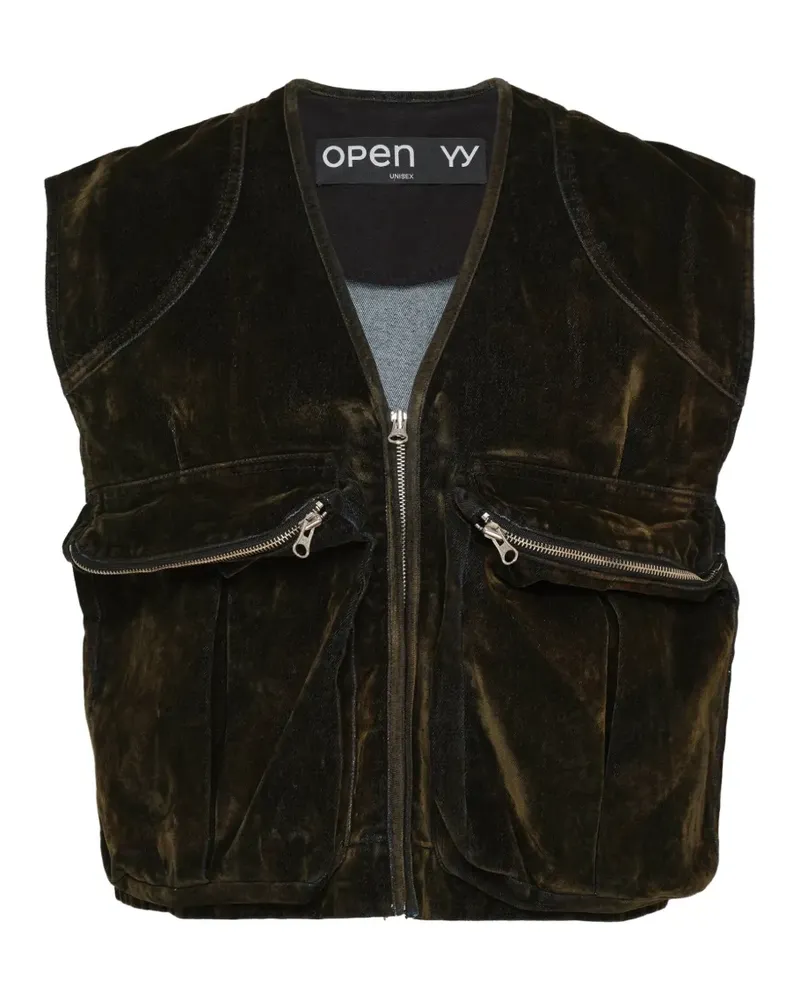 OPEN YY velvet cargo gilet - Grün Grün