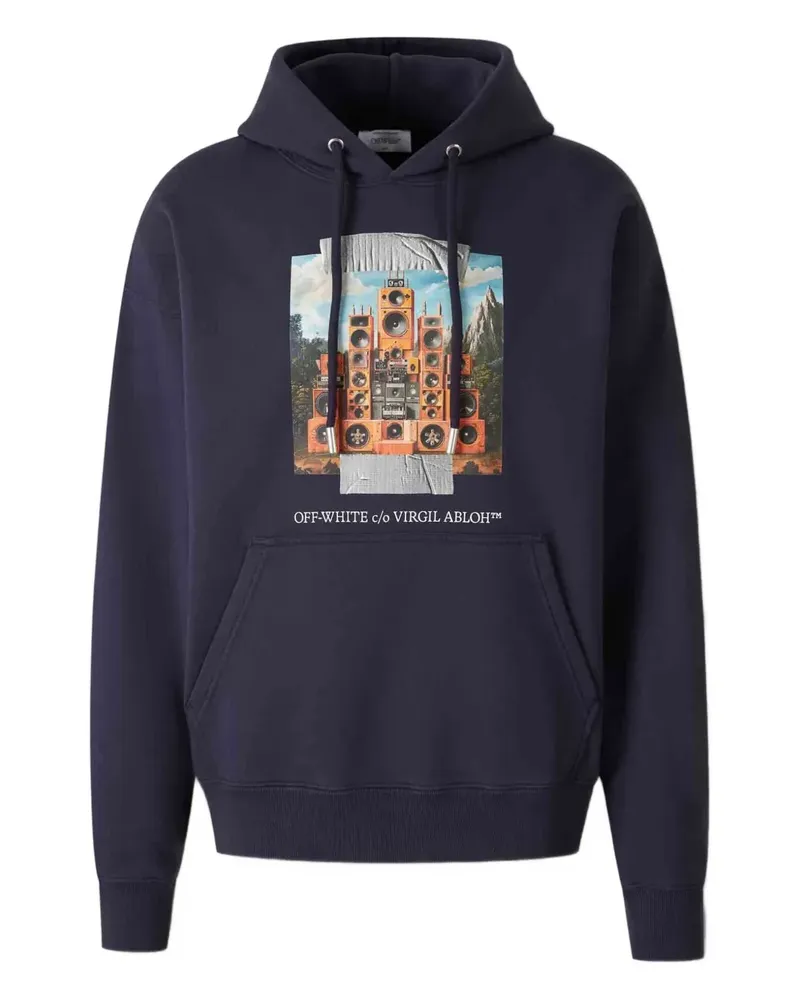 OFF-WHITE Hoodie mit grafischem Print - Blau Blau