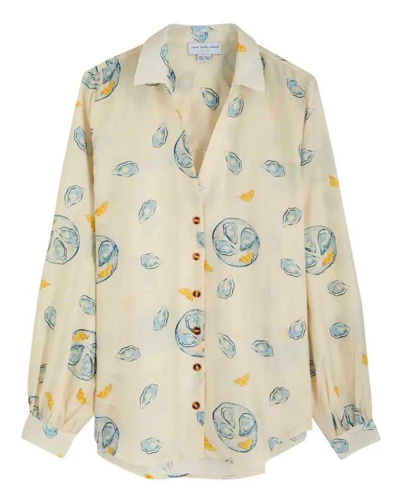 Never Fully Dressed Oyster Miley button shirt - Nude Nude