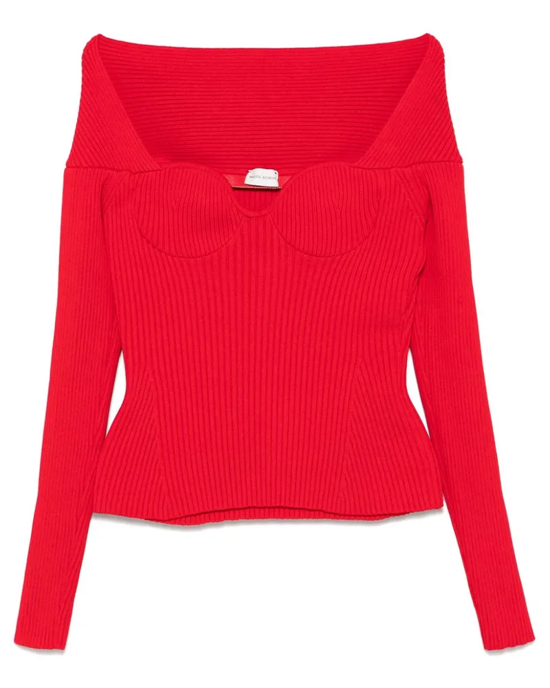 Magda Butrym Bustier-Top aus geripptem Strick - Rot Rot