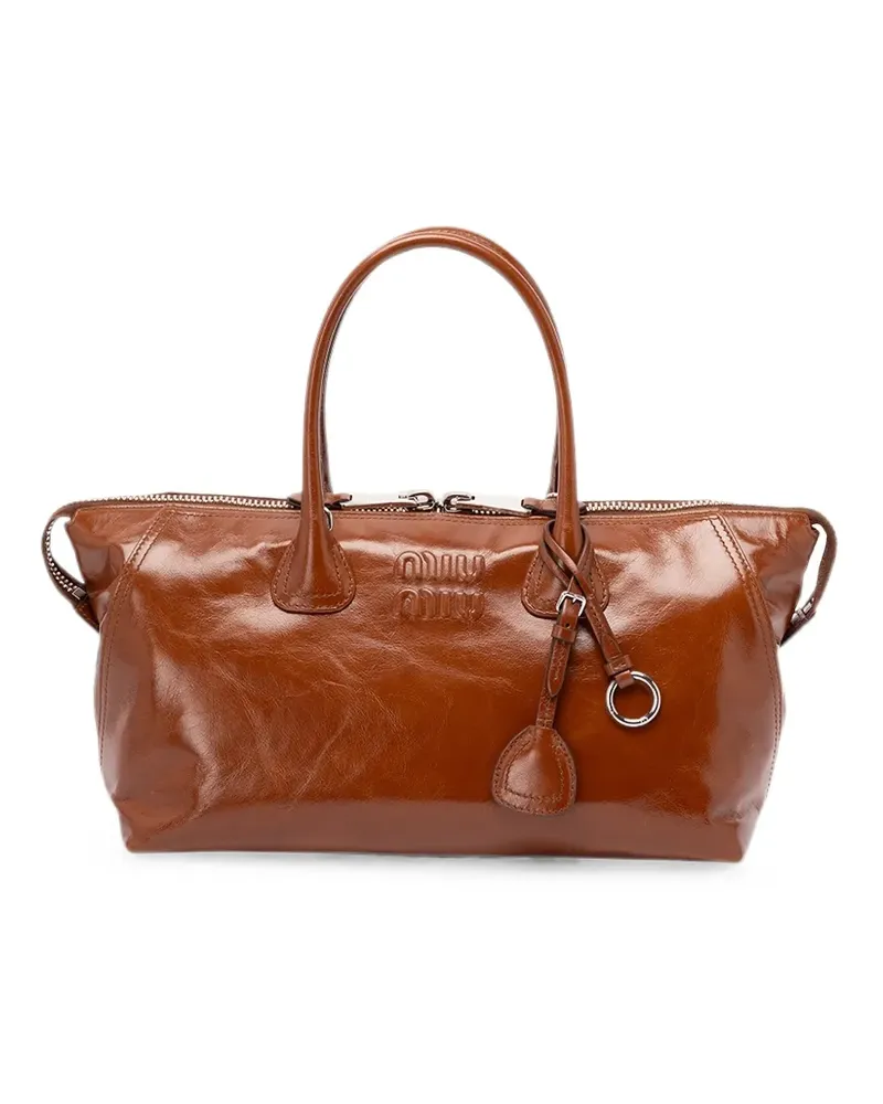 Miu Miu Shopper mit Logo-Prägung - Braun Braun