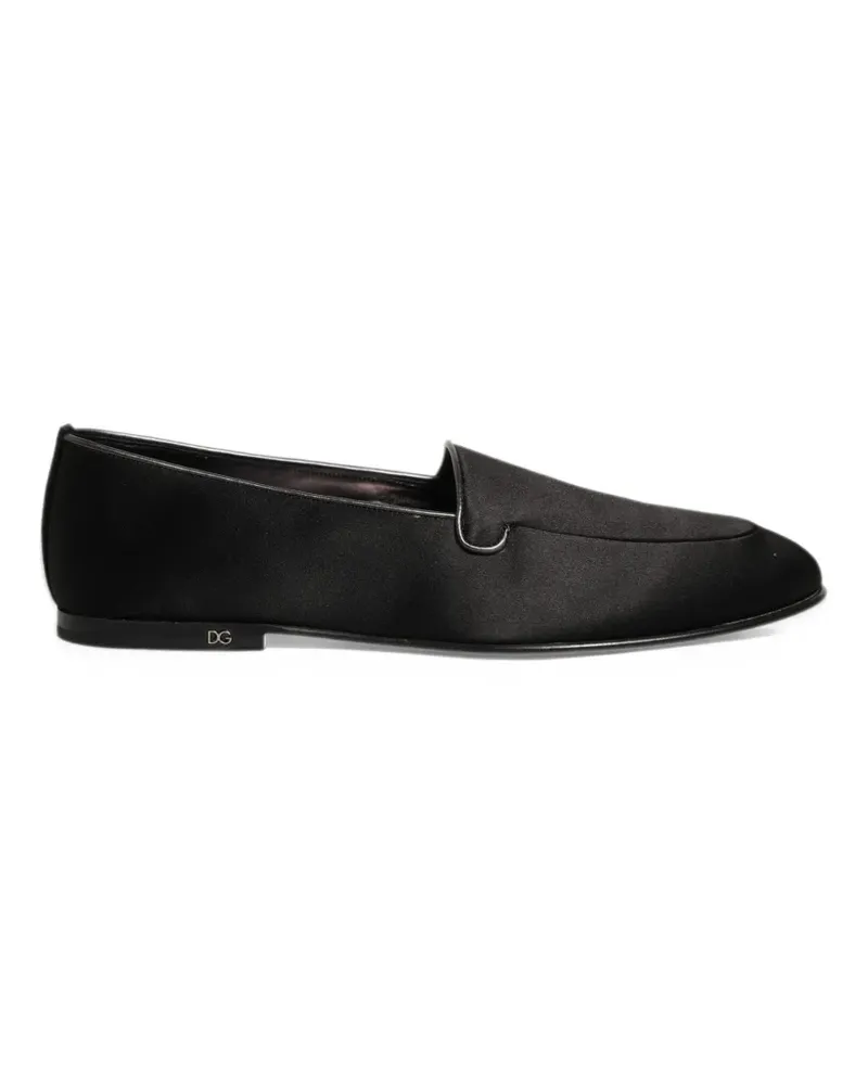 Dolce & Gabbana Loafer mit Logo-Schild - Schwarz Schwarz