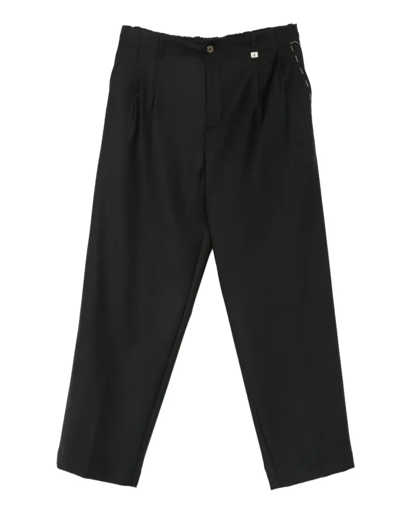 MYTHS Bundfaltenhose mit geradem Bein - Schwarz Schwarz