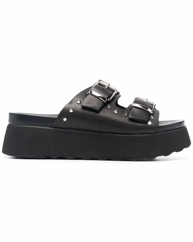 Cult Flatform-Pantoletten mit Nieten - Schwarz Schwarz