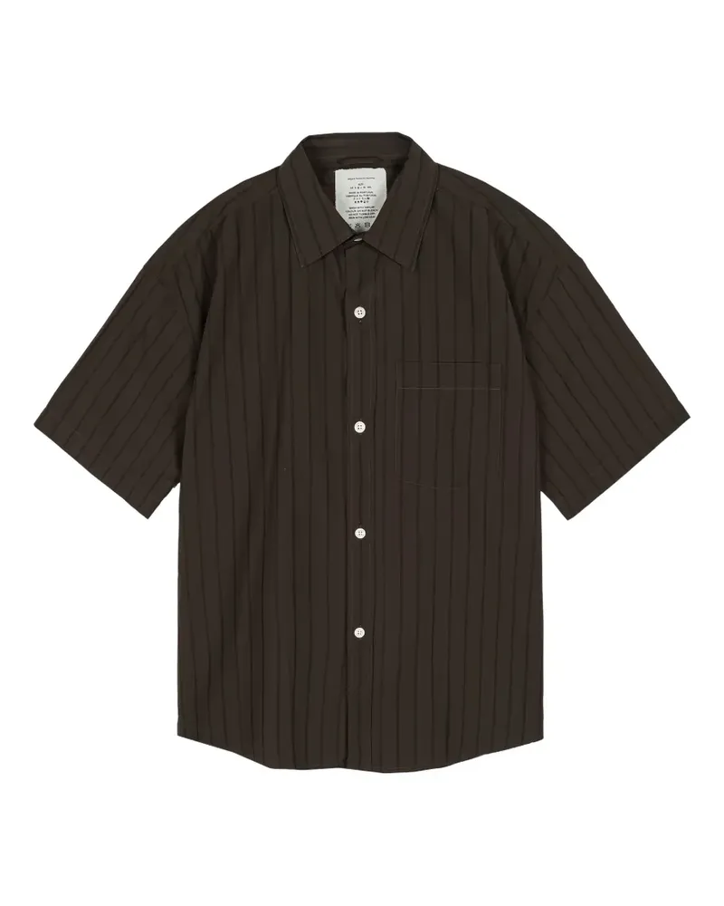 Mfpen Hemd mit gestreifter Tasche - Braun Braun