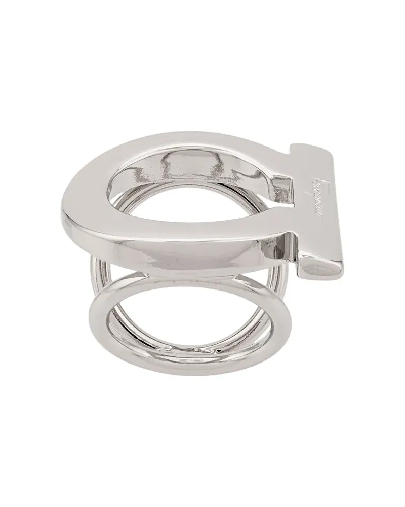 Ferragamo Ring mit Logo - Silber Silber