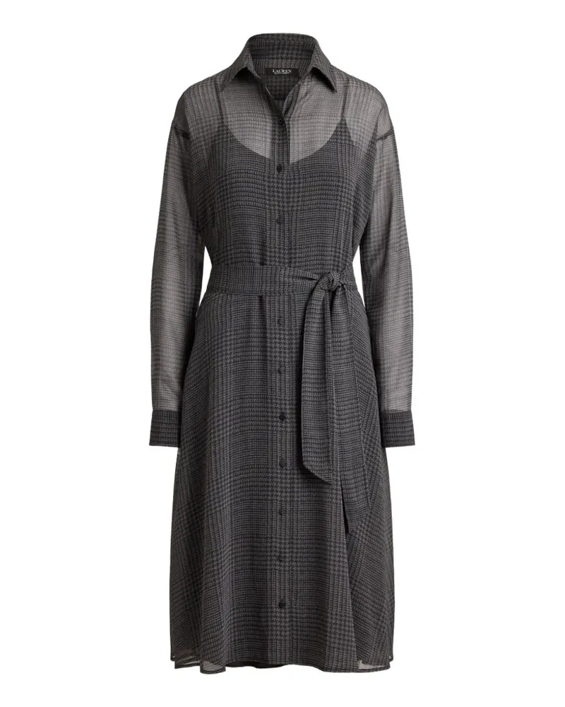 Ralph Lauren Kleid mit Hahnentrittmuster - Grau Grau