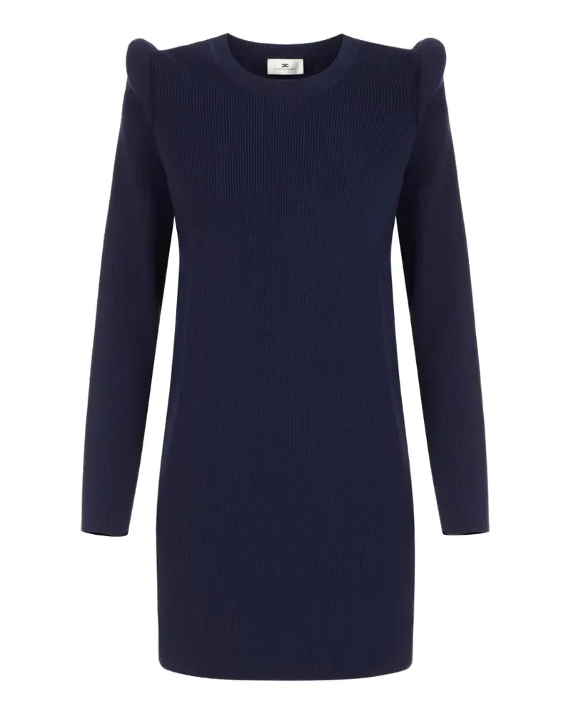Elisabetta Franchi mini dress in knit fabric with 3D details - Blau Blau