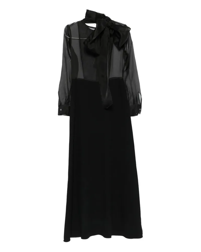 P.A.R.O.S.H. P.A.R.O H. Seidenkleid mit Schleifendetail - Schwarz Schwarz