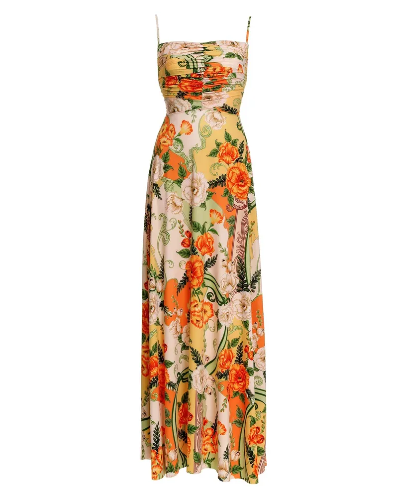 AGUA BENDITA Kleid mit Blumen-Print - Gelb Gelb