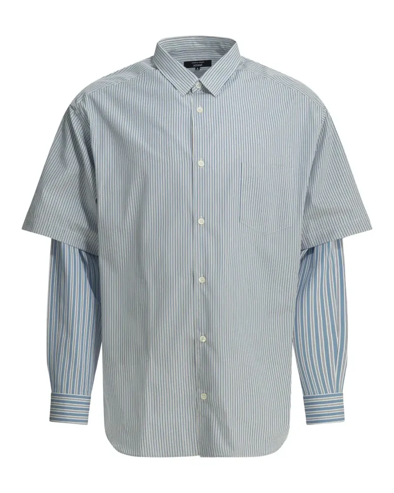 Comme des Garçons Gestreiftes Hemd mit doppelten Ärmeln - Blau Blau