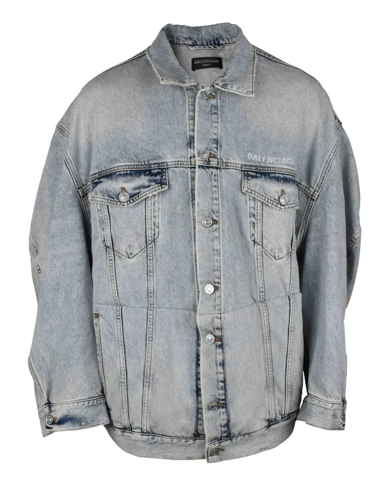 Balenciaga Bestickte Jeansjacke - Blau Blau