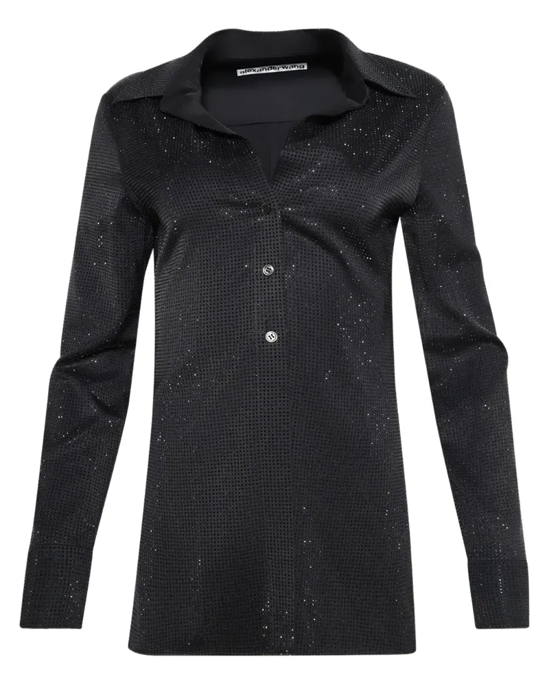 Alexander Wang Geknöpftes Hemd mit Glitter - Schwarz Schwarz