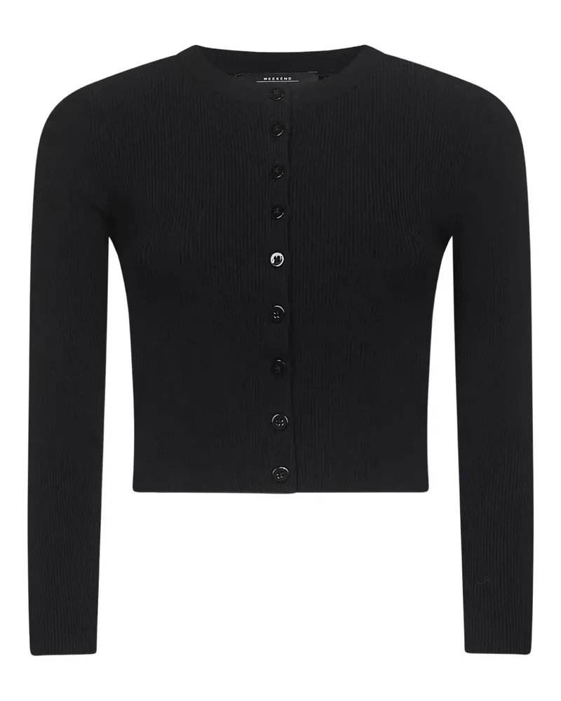 Max Mara Gerippter Cardigan - Schwarz Schwarz